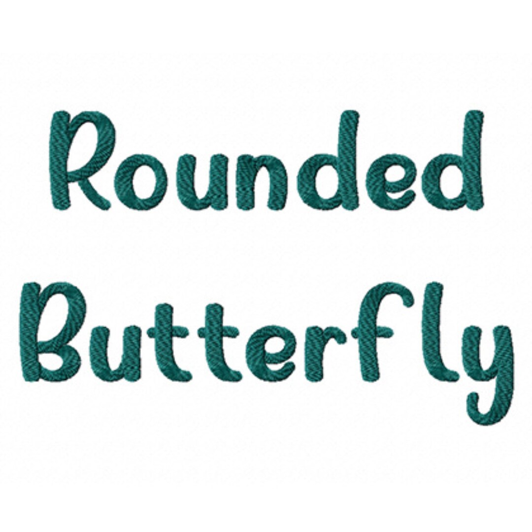 Machine Rounded Font Rounded Butterfly Machine Embroidery Font for Brother, PES, BX ...
