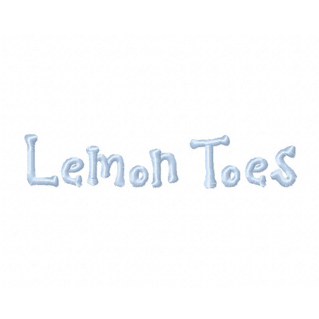 Toe Font Design Lemon Toes Machine Embroidery Font for Brother, PES, BX Embrillance ...