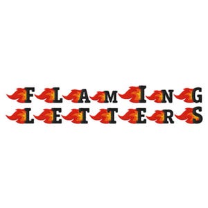 Fuente de bordado a máquina Flaming Letters para Brother, PES, BX, software Embrilliance, Viking y todas las máquinas de bordado, diseños de bordado