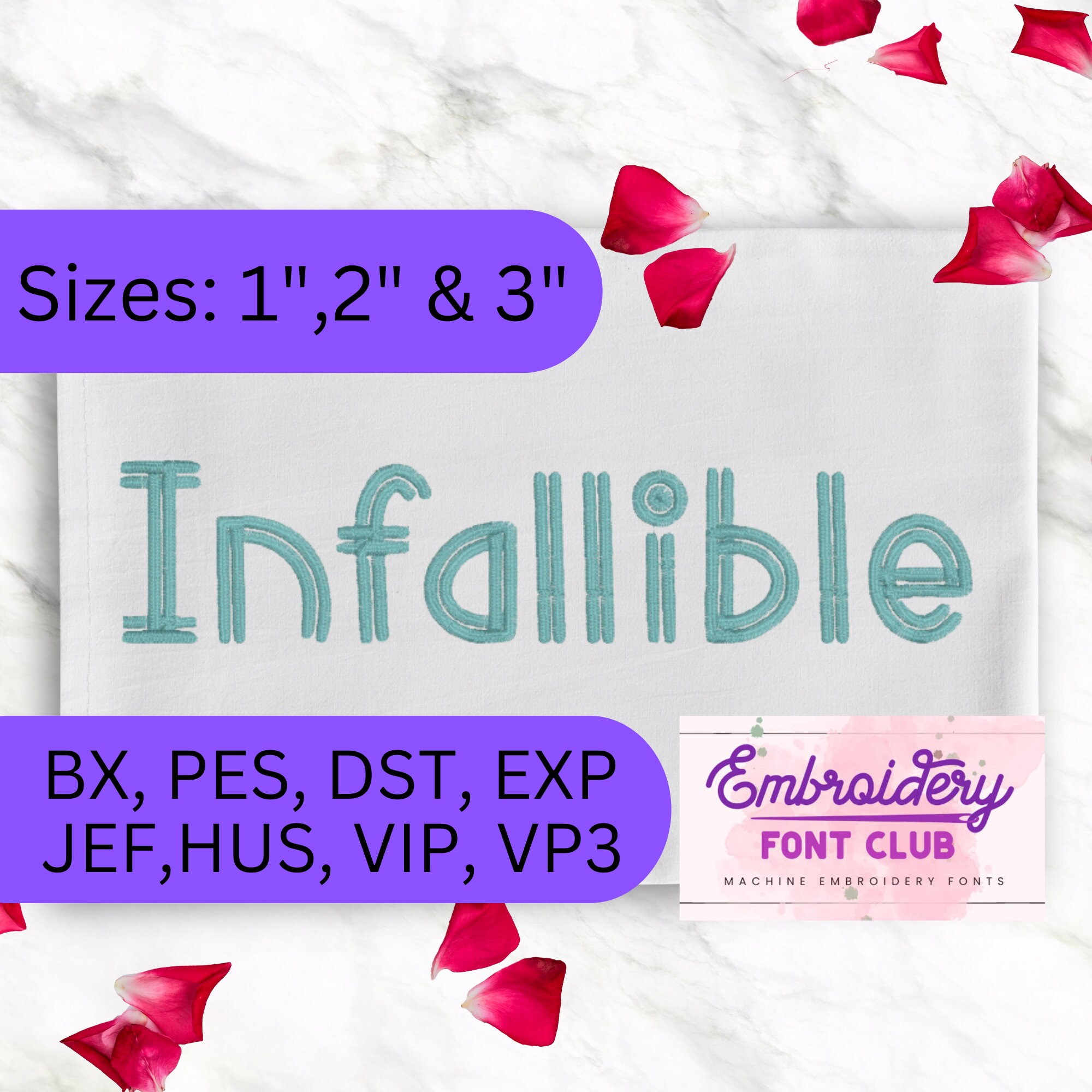 Ineffable Lettering Infallible Machine Embroidery Font for Brother, PES, Embrillance ...