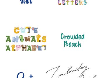 Stickschrift Schriften 5er Pack Brother PES Dateien ONEBox Embrillance Viking Embroidery Fonts Stickmaschinen Stickmuster Buchstaben Pack #022