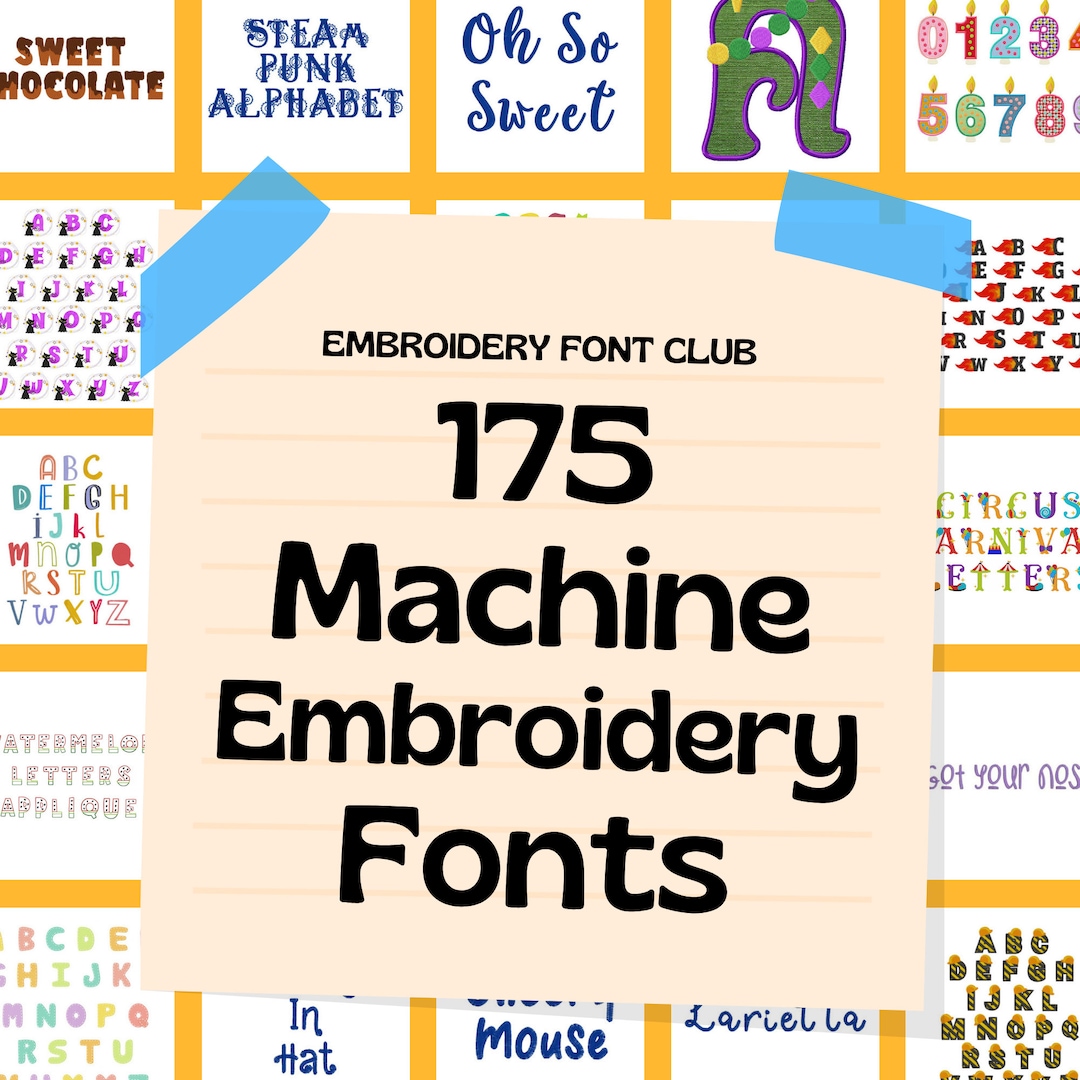 175 Machine Embroidery Fonts in BX Brother PES Files & All Other ...