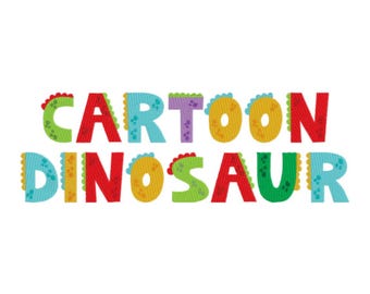 Cartoon Dinosaur Machine Embroidery Font for Brother, PES, BX, Embrilliance software, Viking and all Embroidery Machines, Embroidery Designs