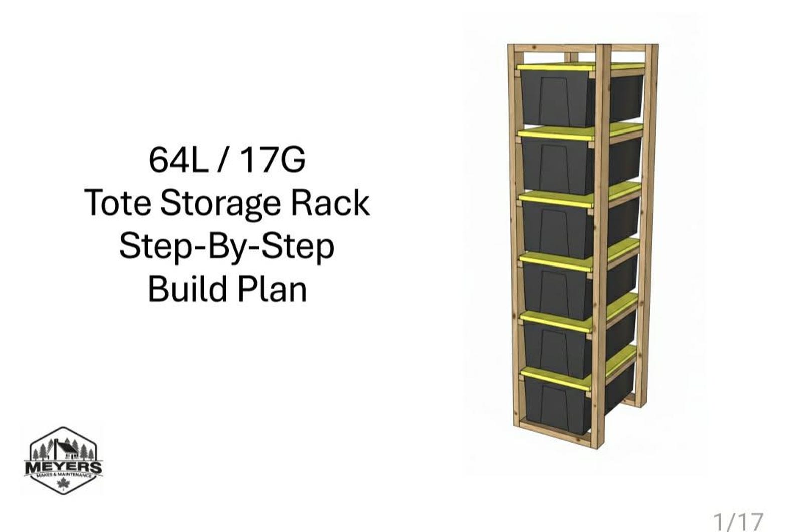 Tote Box Rack TOTE STORAGE RACK Step by Step Build Plans 64L / 17G Totes - Etsy Canada