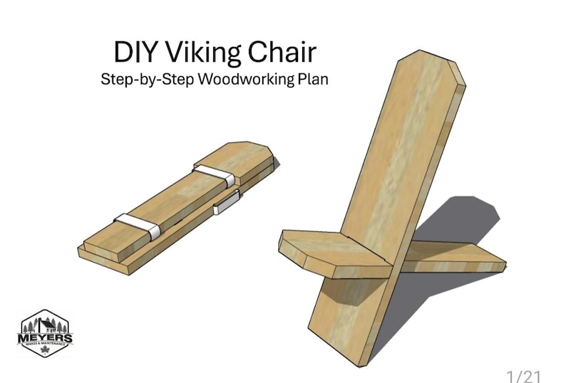 One Chair Plan DIY Wooden Viking Chair Step by Step Build Tutorial - Etsy