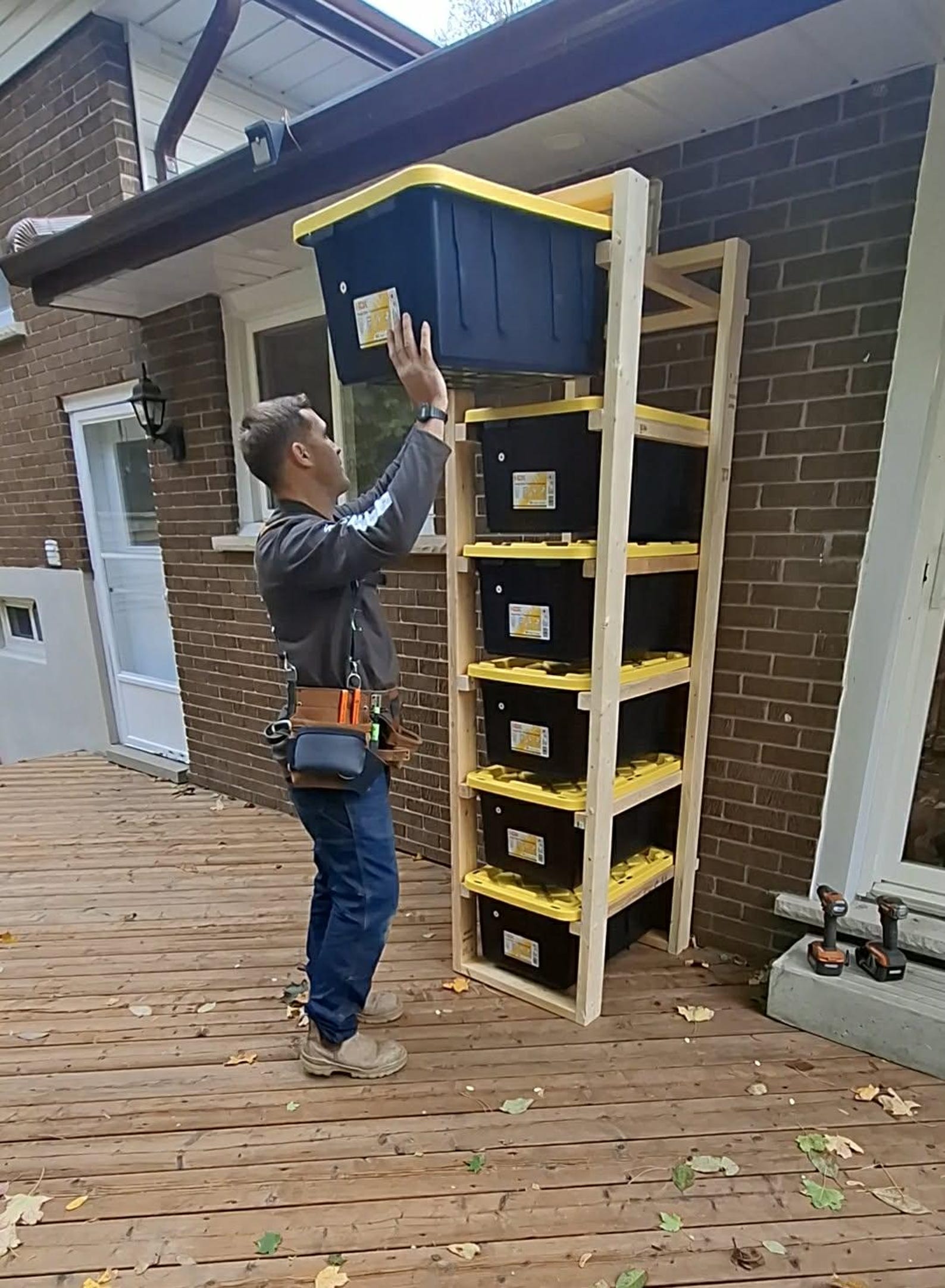 How To Build Racks TOTE STORAGE RACK Step by Step Build Plans 64L / 17G Totes - Etsy Canada