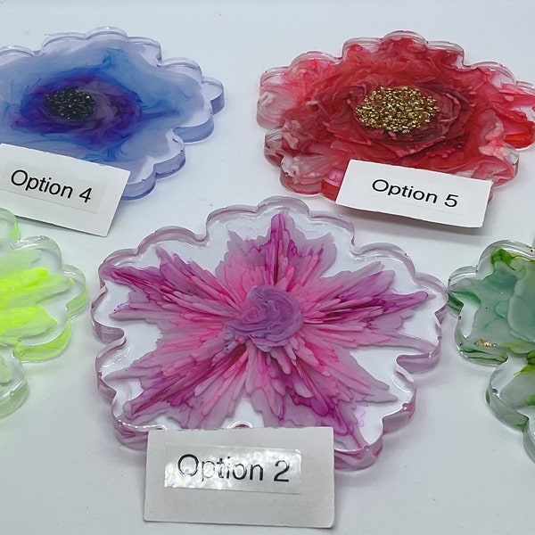 Resin Flower Coaster Etsy