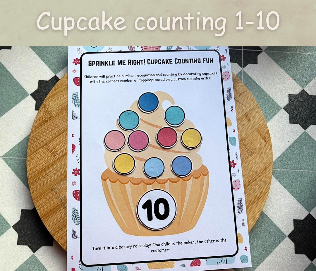 Cupcake Number Matching Game Printable | Preschool Counting Activity ...