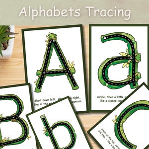 Preschool letter tracing cards, ABC flashcards for kids, Alphabets tracing cards for toddler, Preschool Montessori cards, Prewriting skills.