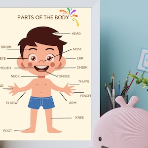 Body Parts Poster, Educational Posters for Toddlers, Printable Wallart ...