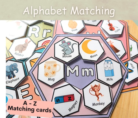 Alphabet Matching Activity Printable | ABC Letter Recognition Game | Toddler Preschool Learning Cards | Alphabet tracing and matching cards.