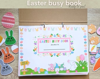 Easter preschool learning binder, Printable easter busy book,  Child activity binder Early learning binder, Toddler busy book printable page