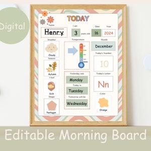 Editable Morning board for toddler, Basic morning, Weather chart kindergarten, Weather board, Circle time board toddler.