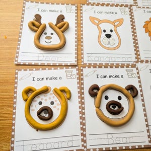 Wild Animals Playdough Mats Printable, Homeschool Montessori Animals ...
