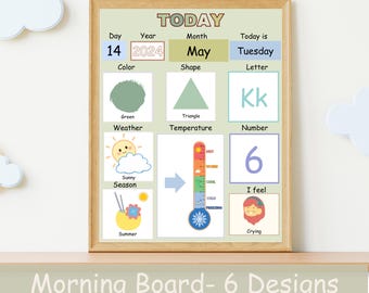 Homeschool Morning Board: Calendar, Weather Chart, Circle Time (Digital Download)