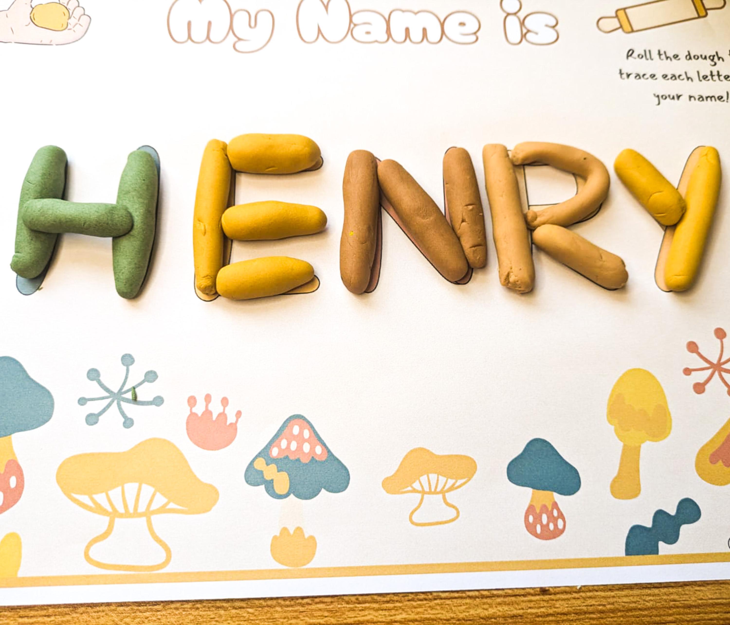 Personalized Name Play Dough Mat, Kindergarten Name Mats, Preschool ...