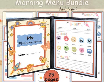 My morning menu cursive, Morning menu daily worksheet, Morning menu homeschool preschool, Morning menu with cover, Morning menu first grade.