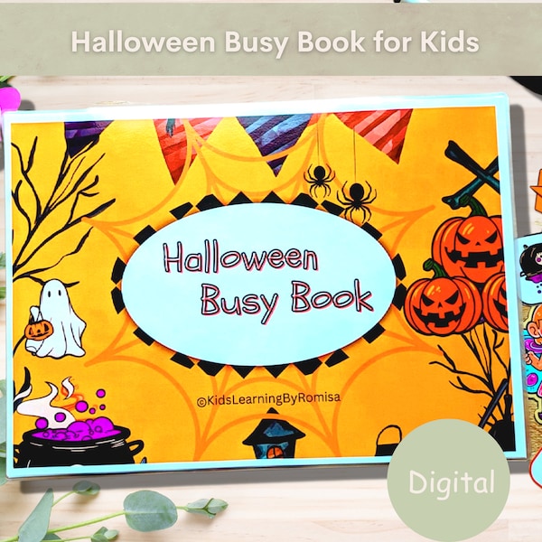 Halloween busy book, its Halloween book, my printable busy books, Preschool learning binder for toddler, toddler quiet books,  3K homeschool