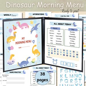 Menu du matin pour l'école maternelle à la maison, panier du matin pour la maternelle, menu du matin de Charlotte Mason, heure du cercle pour les tout-petits, calendrier du menu du matin.
