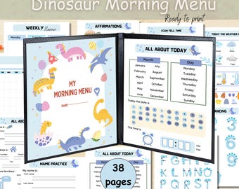 Morning menu preschool homeschool, Kindergarten morning basket, Charlotte Mason morning menu, Circle time toddler, Morning menu calendar.