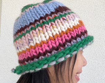Chunky Knit Beanie Pattern | Scrap Yarn Project (PDF Pattern)