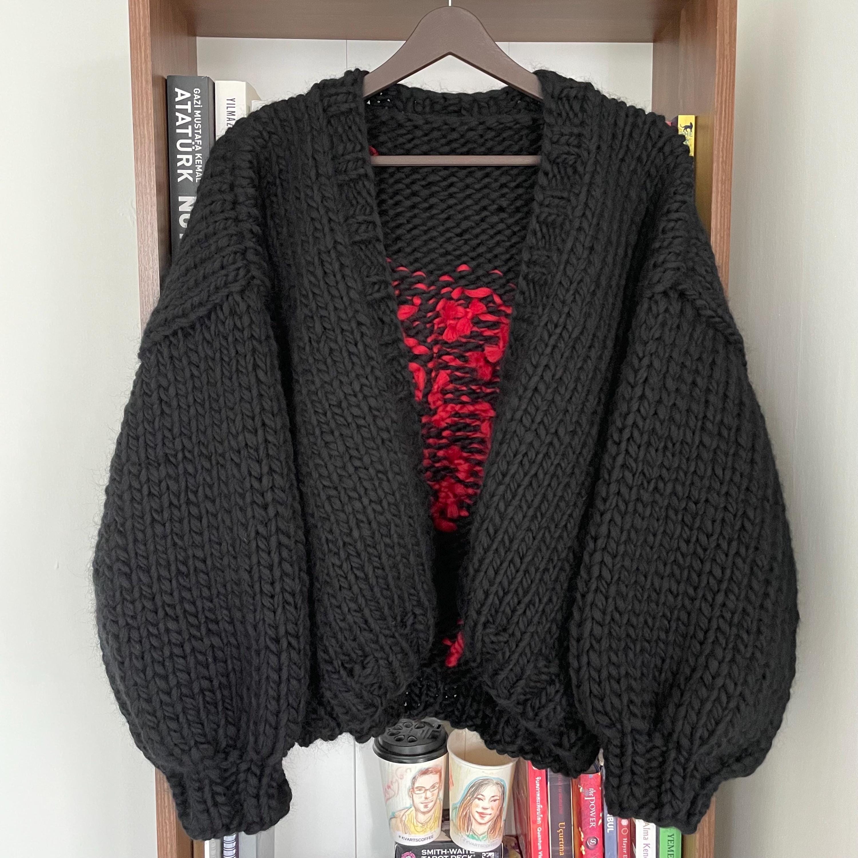 Hand Knit Spider Cardigan | Chunky Oversized Pullover - Etsy