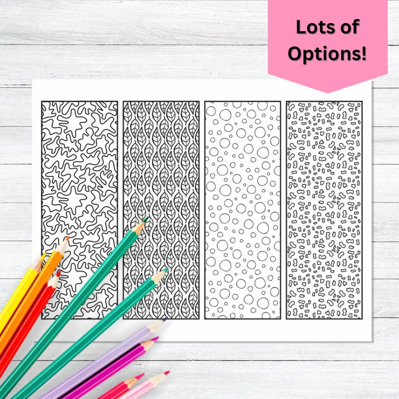 Printable Coloring Bookmarks, Coloring Pages Instant Download PDF ...