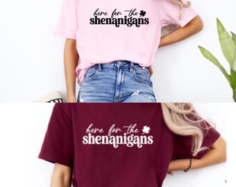 Here for the Shenanigans St Patricks Day Funny Irish Holiday Design PNG SVG 300DPI Digital Download