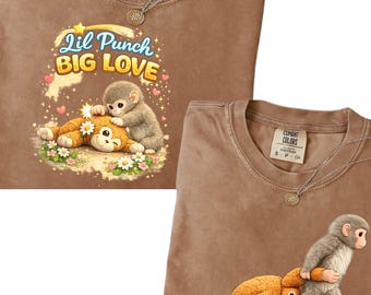 Monkey Punch Baby Little Punch Big Love Cute PNG SVG Digital Download