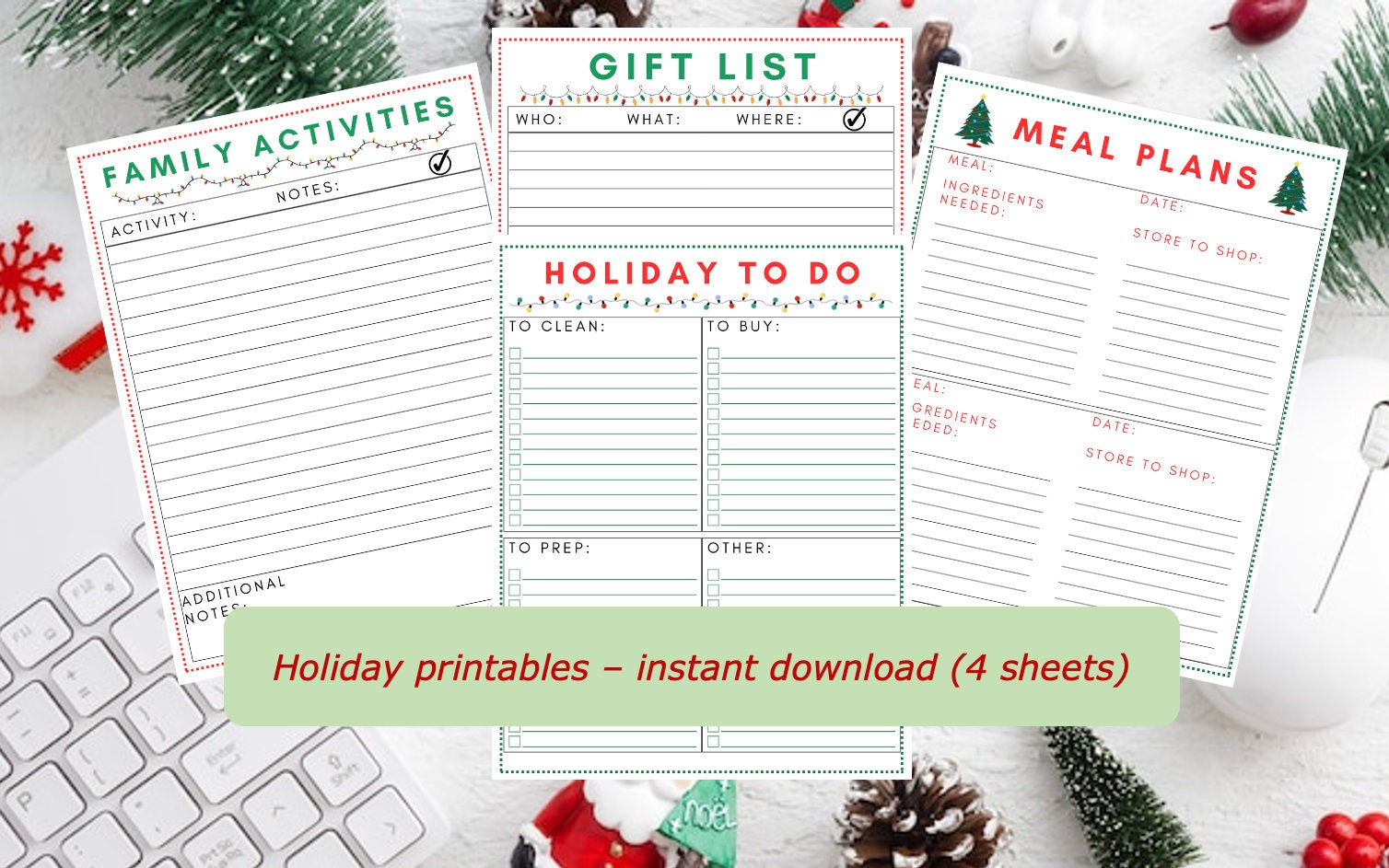 Holiday Planning Printables - Etsy