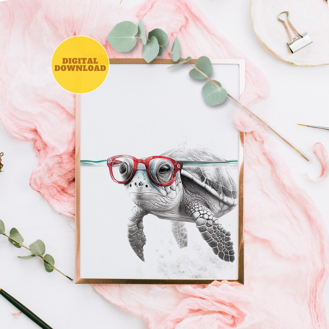 Sea Turtle Print Sea Turtle Wall Art Nursery Print Sea - Etsy