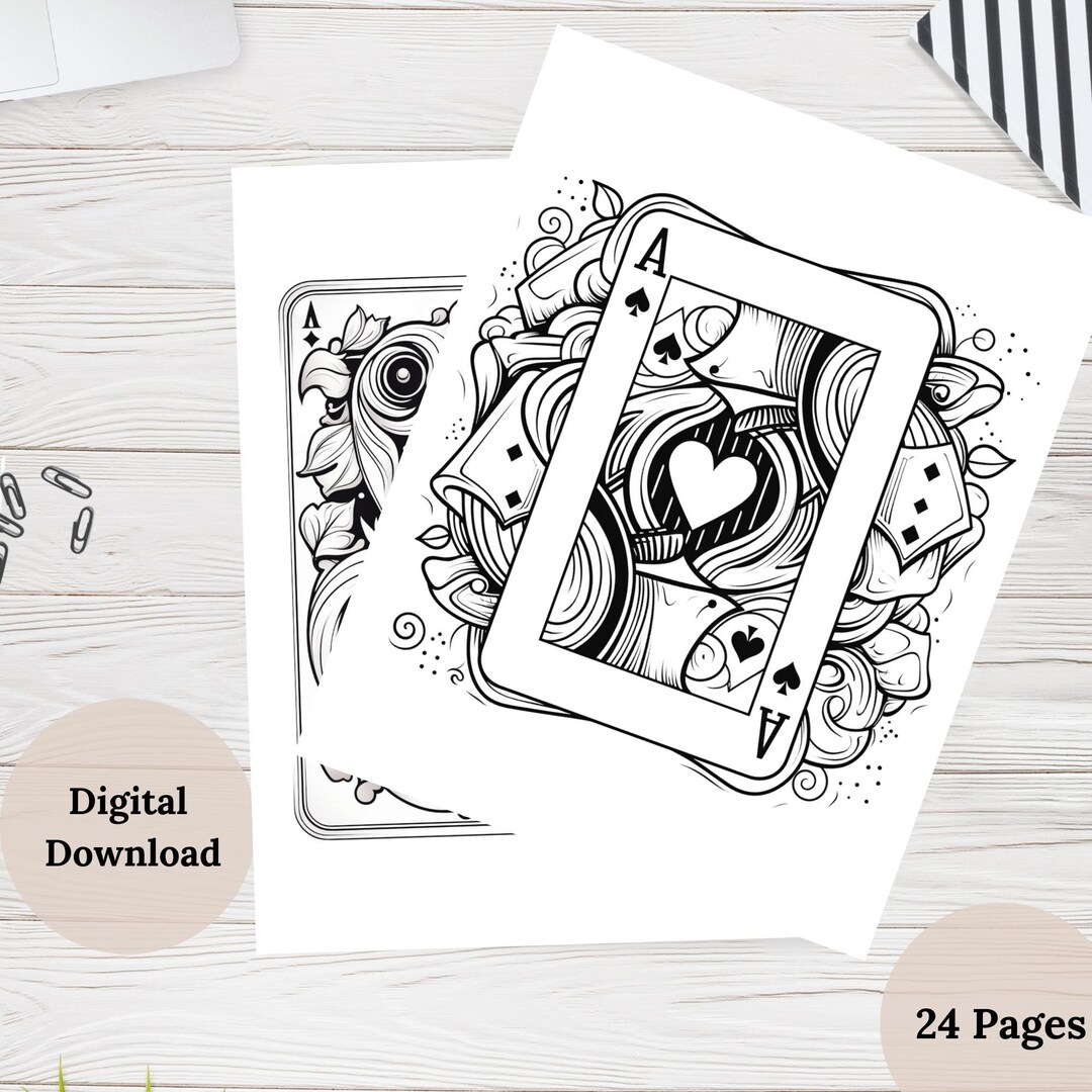 24 Ace of Spades Coloring Pages Printable for Kids and - Etsy