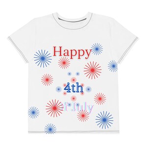 happy 4th of july Youth crew neck t-shirt