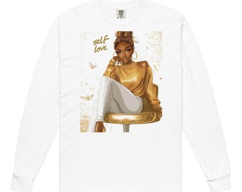 Self love Garment-dyed heavyweight long-sleeve shirt