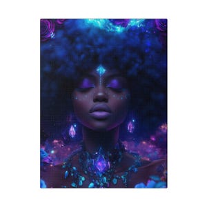 Canvas Print, Beautiful Woman in Futuristic Galaxy, Wall Art Decor, Home Office Decoration, Modern Artwork, Unique Gift Idea