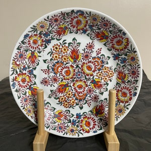 Lot of 4 Cepelia Opolska Opole Hand Painted 1978 Signed Side Plate 7.5" Floral Vintage VGT