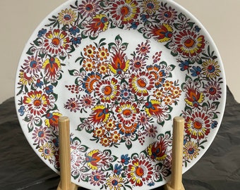 Lot of 4 Cepelia Opolska Opole Hand Painted 1978 Signed Side Plate 7.5" Floral Vintage VGT
