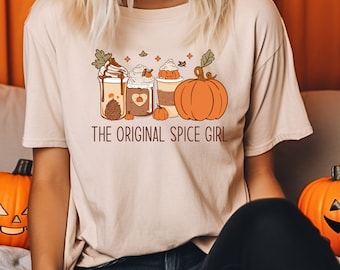 Original Spice Girl • Halloween Shirt • Fall T-shirt • Autumn T-shirt • Pumpkin Spice Latte • Pumpkin T-shirt-Unisex Jersey Short Sleeve Tee