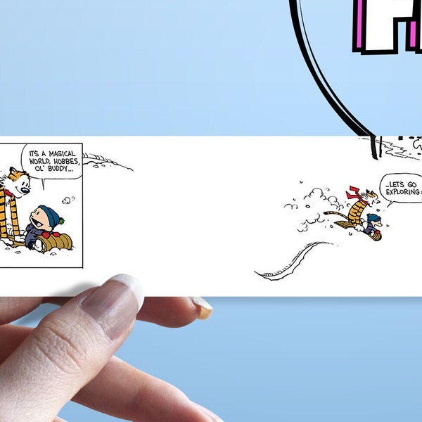 Let's Go Exploring Sticker: Calvin & Hobbes Whimsical Waterproof Sticker - Perfect Decor for Laptops, Kindles, Journals, and Water Bottles