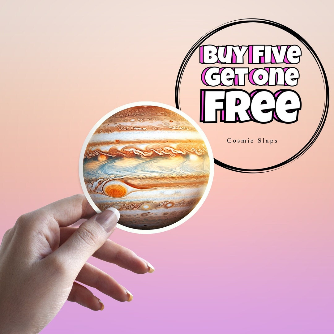 Jupiter Sticker Solar System Decor, Great Red Spot Decal