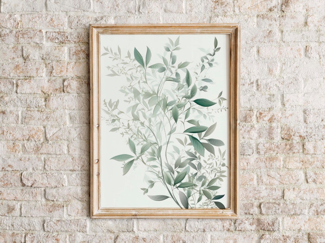 Sage Green Botanical Illustration | Printable Wall Art | Downloadable ...