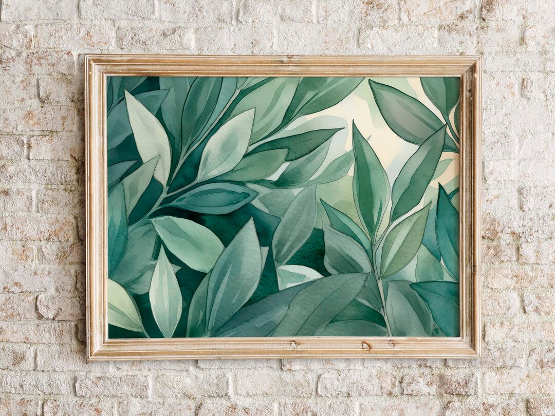 Sage Green Nature Art Printable Wall Art Downloadable Vintage Home