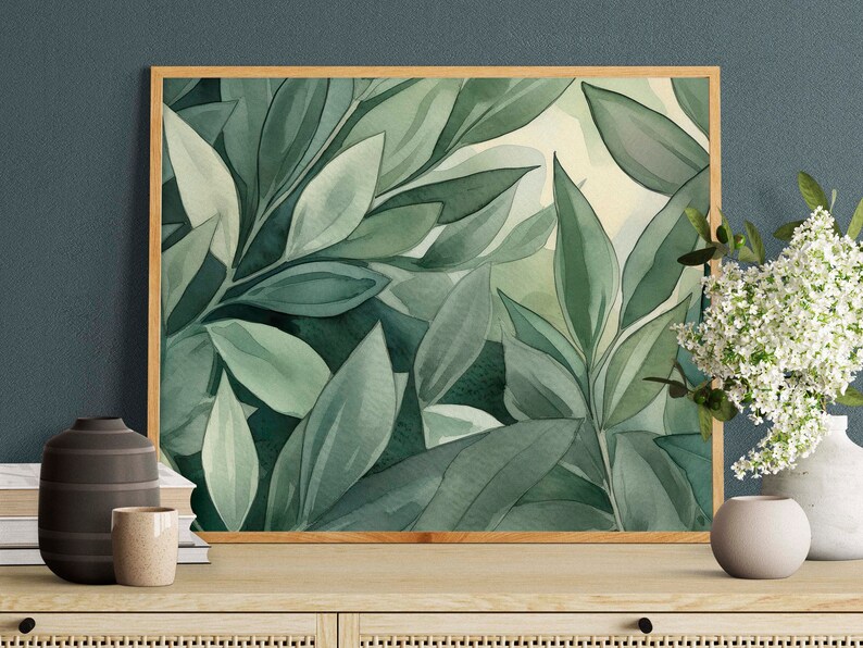 Sage Green Nature Art | Printable Wall Art | Downloadable | Vintage ...