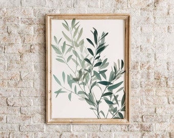 Botanical Sage Green Art | Printable Wall Art | Downloadable | Vintage Home Decor | Earth Tones | Botanical | Floral | Nature