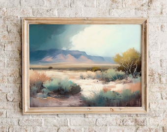 New Mexico Desert | Watercolor Painting | Printable Wall Art | Instant Download | American West | Nature | Landscape