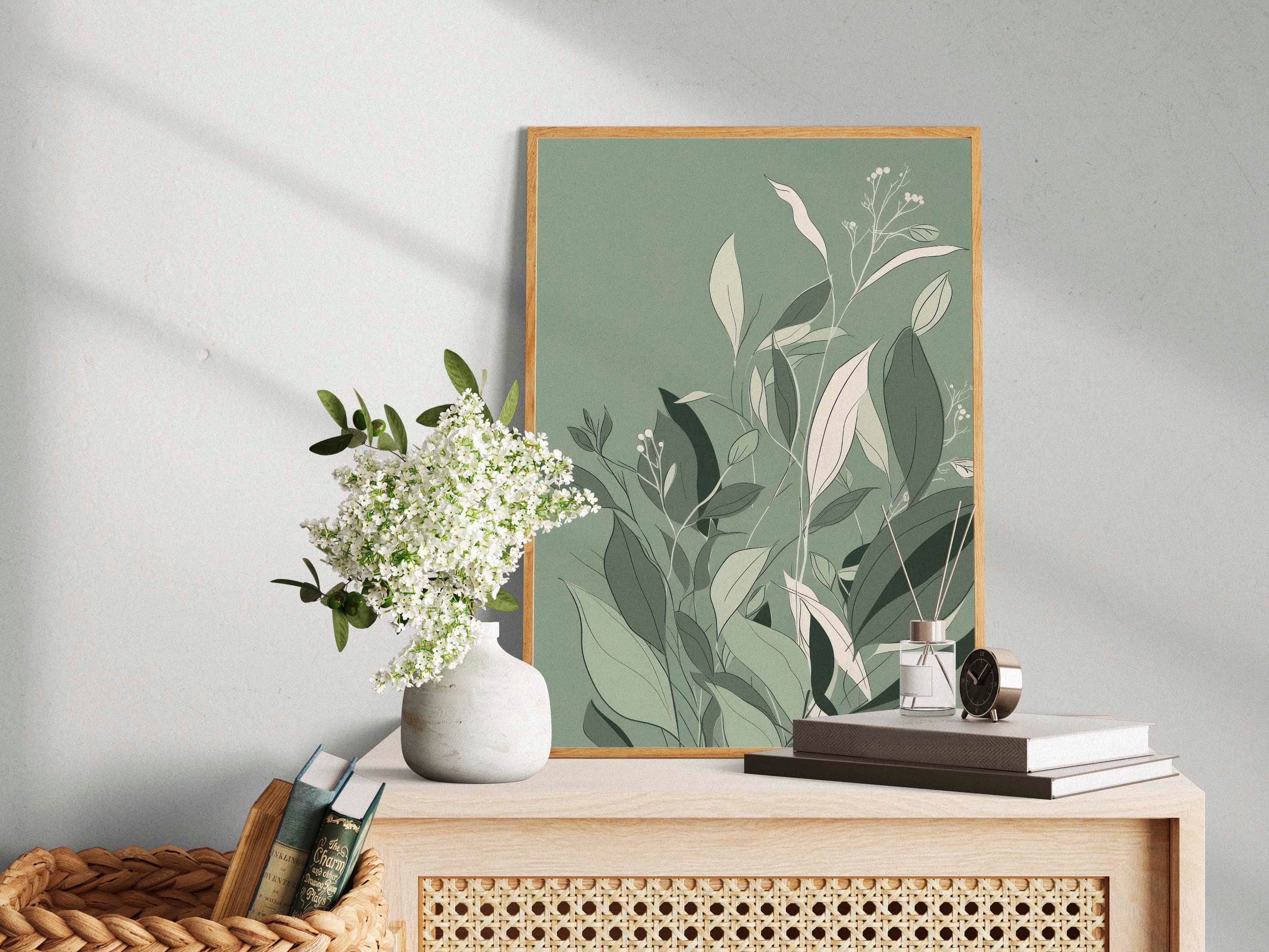 Sage Green Wall Art Printable Wall Art Downloadable Vintage Home Decor ...