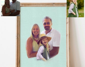 Custom family drawing, couple drawing, Family Portrait, Personalized Gifts, engagement present, family sketch