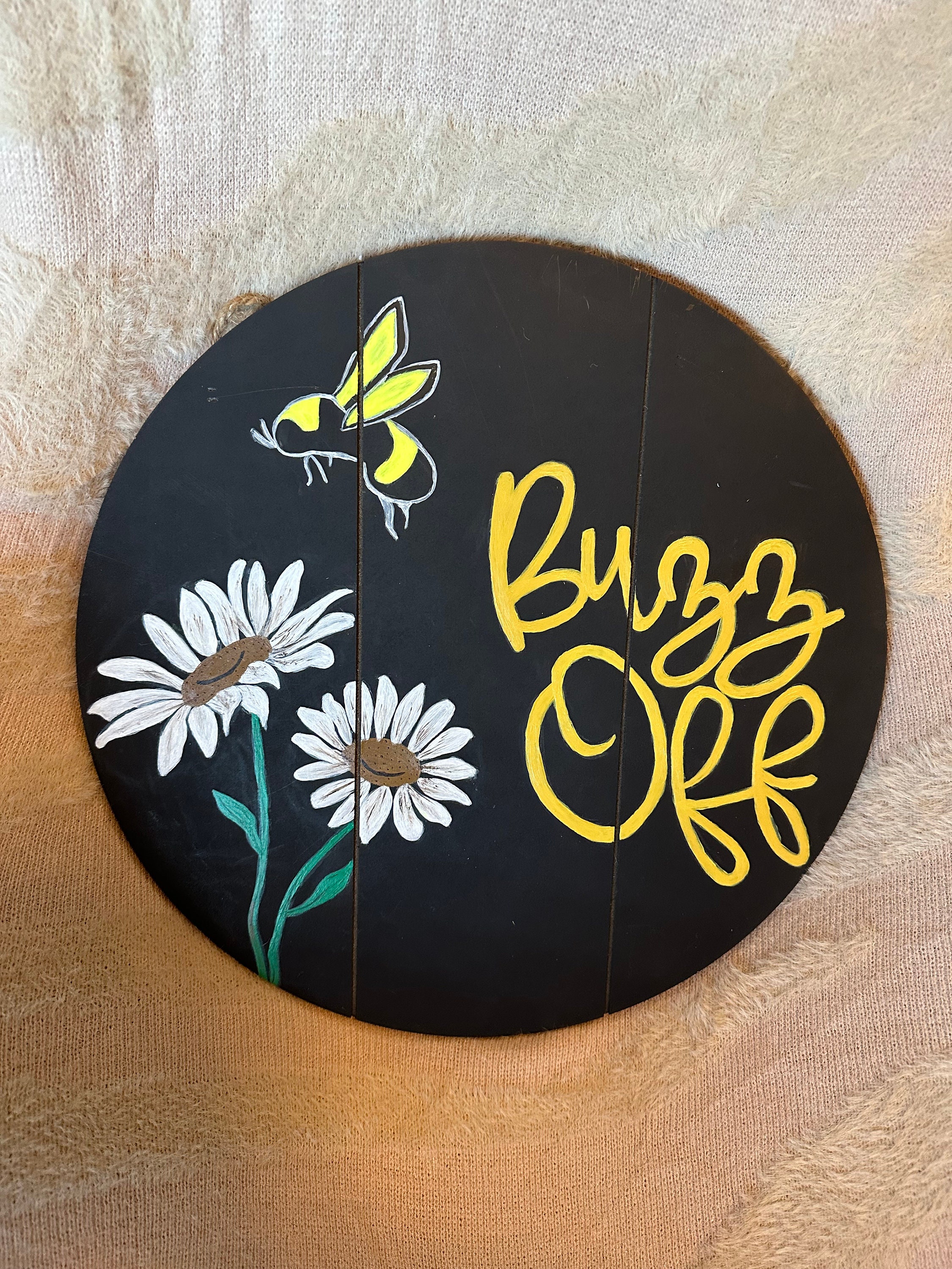 Buzzed In/sign Hand Painted Door Sign, Buzz Off - Etsy