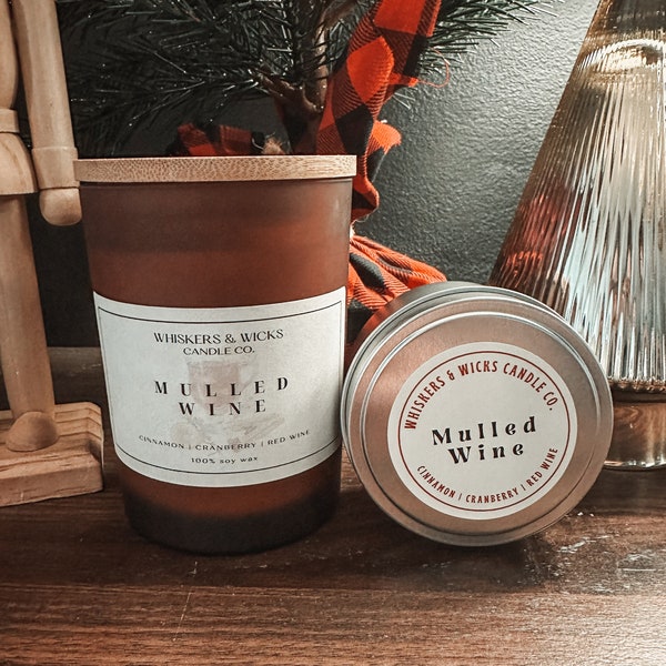 Mulled Wine Candle | 10 oz Winter Candle | 100% Soy Wax