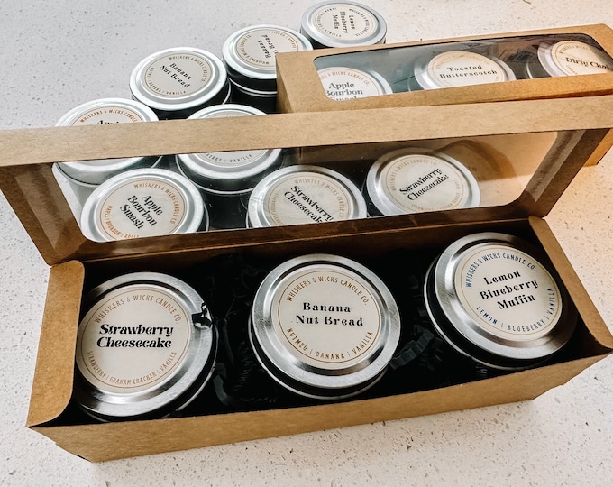 Candle Sample Pack | 100% Soy Wax 2 oz Tin Candles | Includes 3 Candles